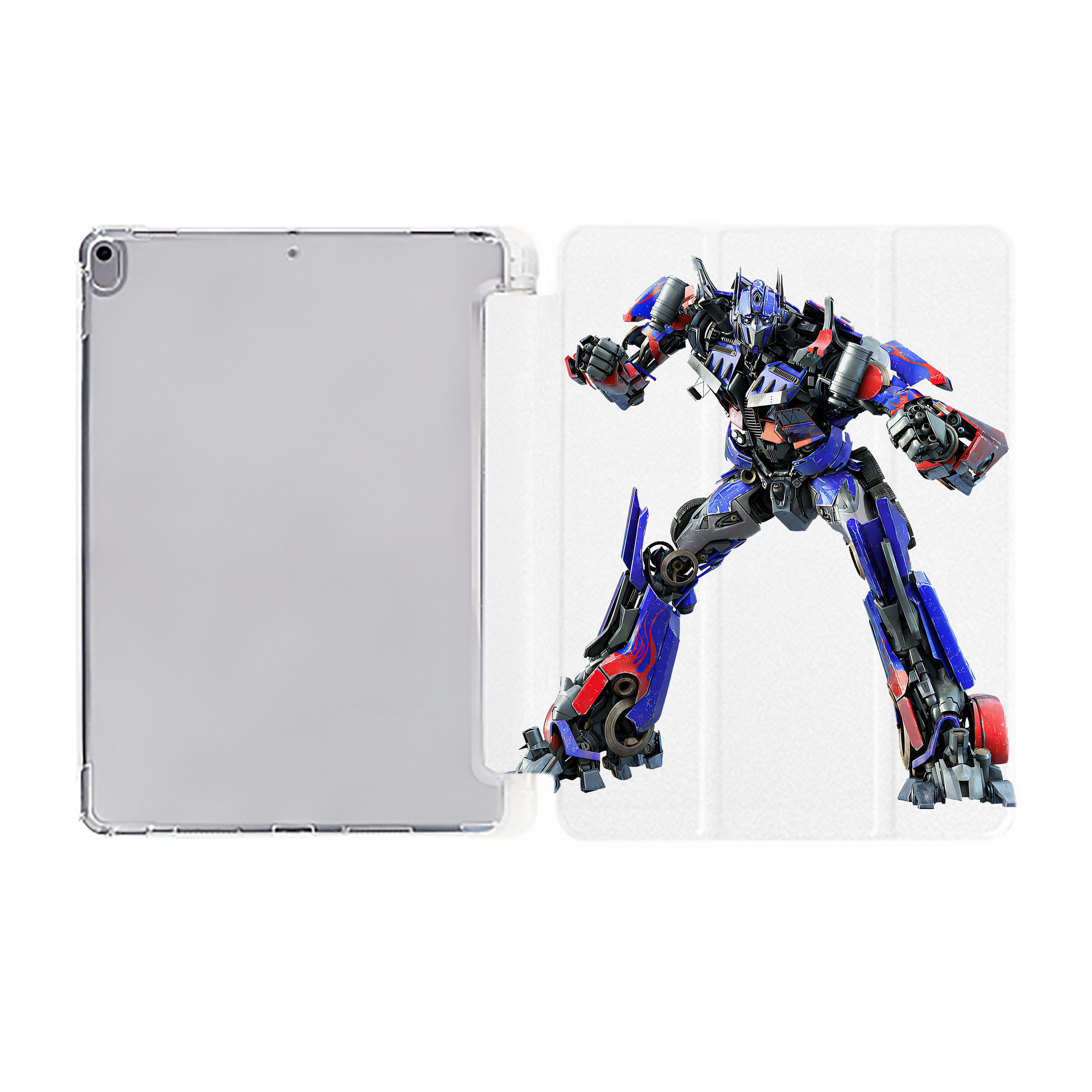 （画像用） Transformers トランスフォーマー IPad ケース ペン収納付き 三つ折りスタンド PUレザー×シリコン 対応機種9.5/10.5/10.9インチ